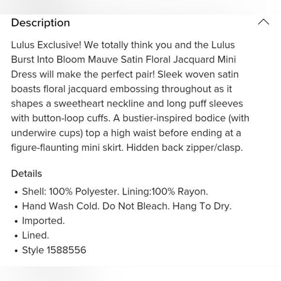 NWOT Lulus Burst Into Bloom Mauve Satin Floral Jacquard Mini Dress Sz S - Picture 8 of 10